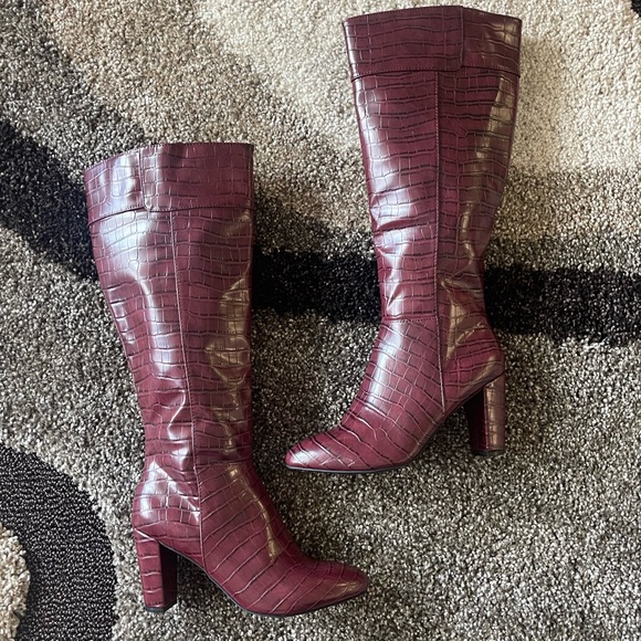Jones New York Shoes Burgundy Knee High Boots Poshmark